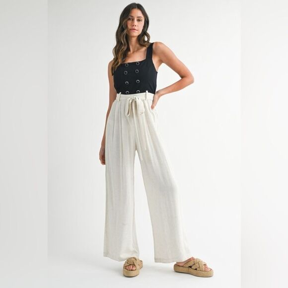 Claire’s Cream Wide-Leg Pant Jumpsuit - Picture 2 of 16